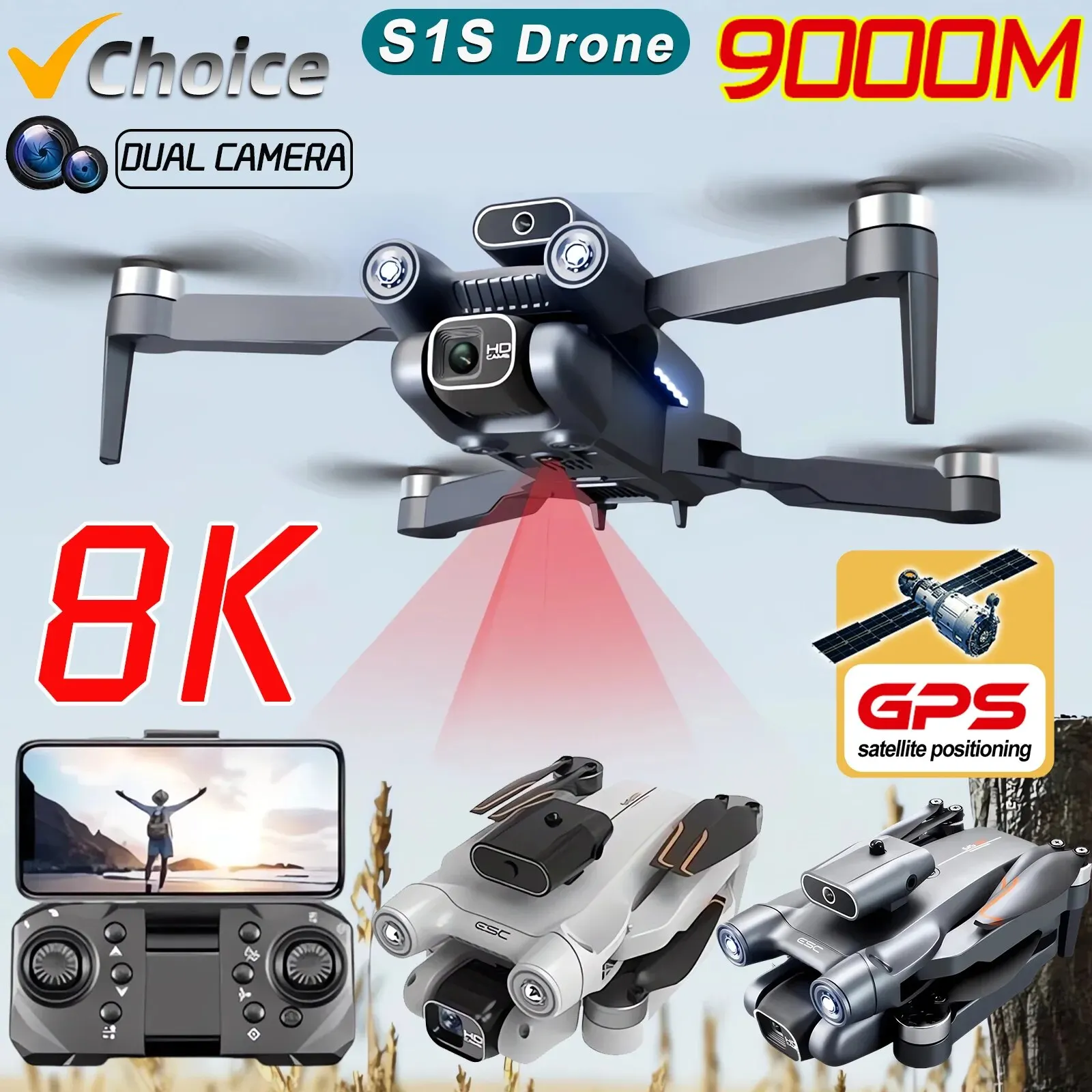 Nowy S1S 5G GPS Drone Camera 8 – Drone Racing Camera recenzja i cena